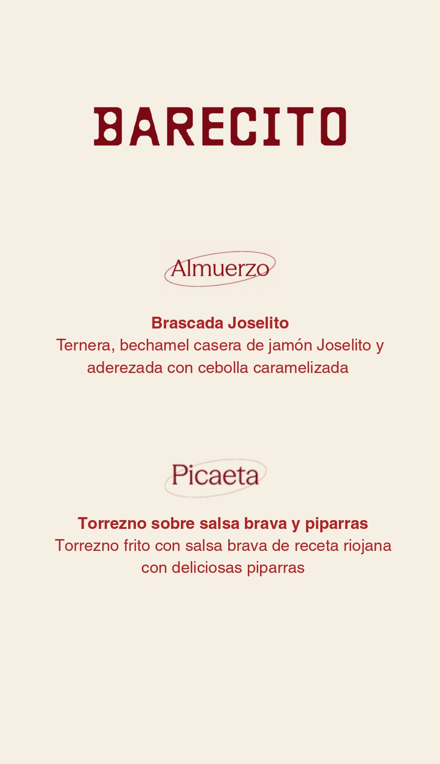 Barecito - Almuerzo y tapa del día.