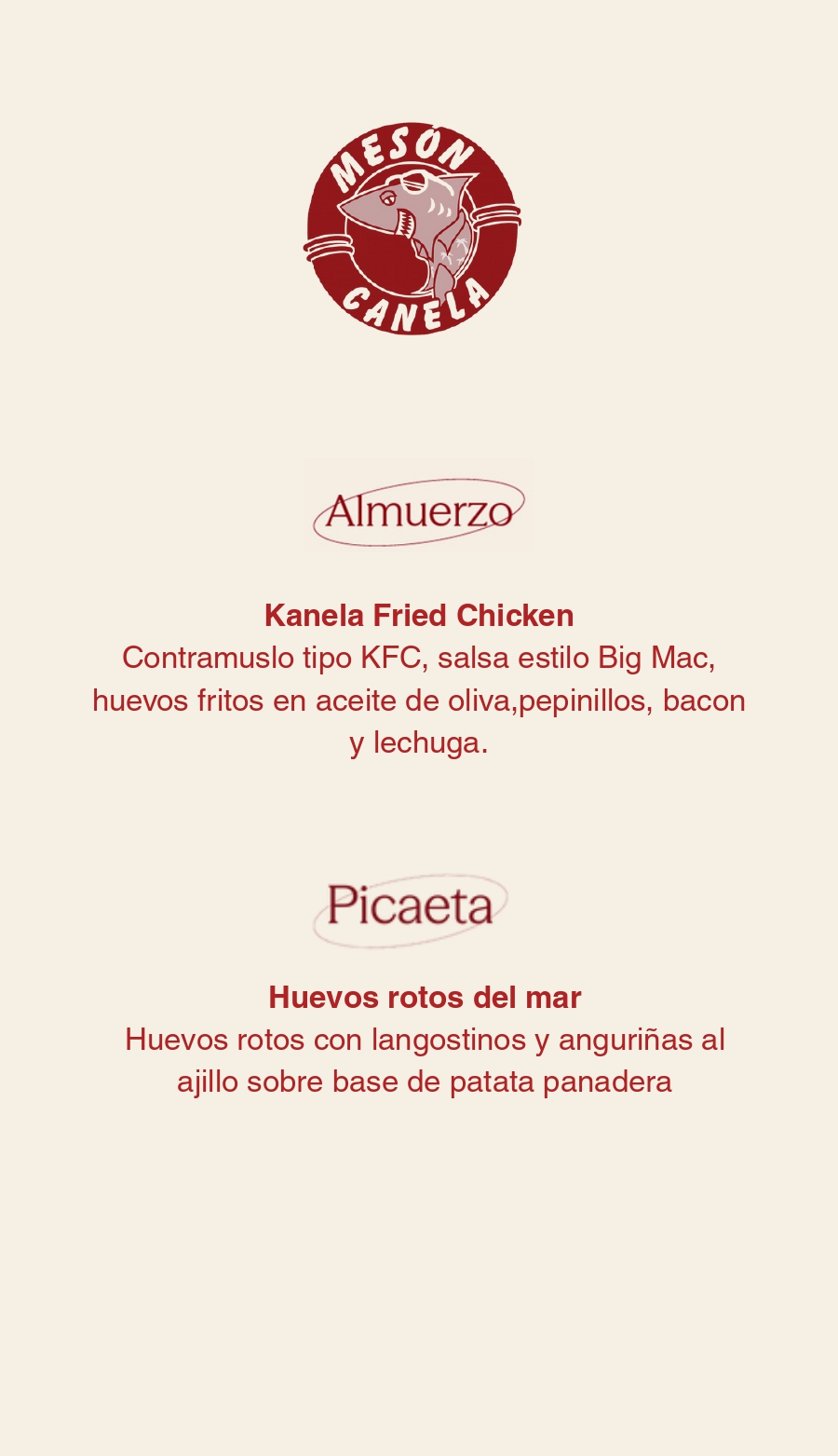Meson Canela - Almuerzo y tapa del día.